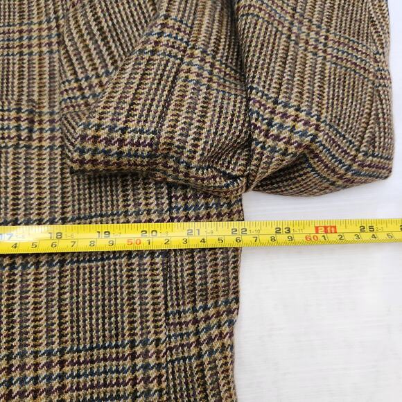 Pendleton Blazer Jacket Mens 42R Brown Plaid Wool Two Button Lined Suit Jacket - Picture 15 of 16